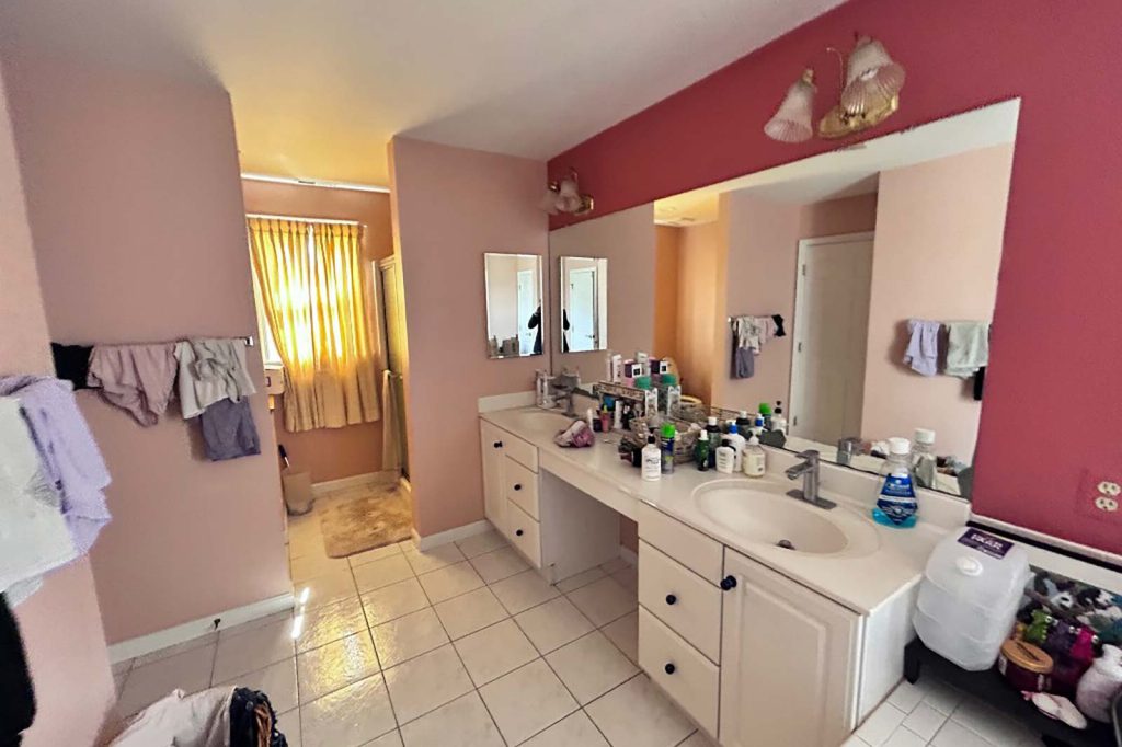 Before — Vanity and shower