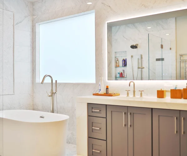 Shower tile and niche detail, VKB bathroom remodel