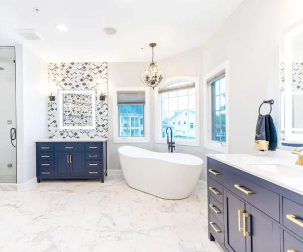 Bathroom before and after remodel, Bethesda MD